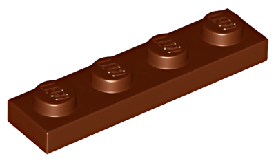 Деталь LEGO Plate 1 x 4 3710 Reddish Brown U