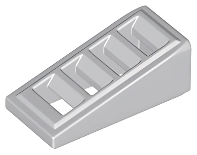 Деталь LEGO Slope 18 2 x 1 x 2/3 with Grille 61409 (18863, 67119) Light Bluish Gray U