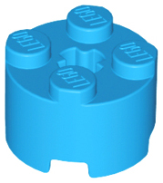 Brick, Round 2 x 2 with Axle Hole, 3941 Dark Azure U