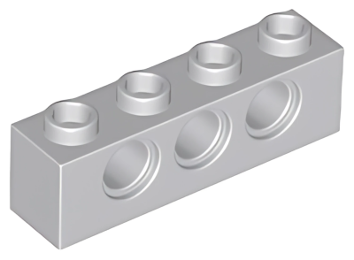Деталь LEGO Technic, Brick 1 x 4 with Holes 3701 Light Bluish Gray N