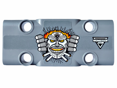 Technic, Panel Plate 3 x 7 x 1 with 'MONSTER JAM' and Monster Mask Pattern Model Left Side (Sticker) - Set 42119, 71709pb007L Dark Bluish Gray U