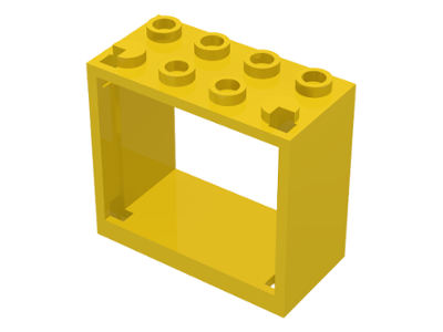 Window 2 x 4 x 3 - Hollow Studs, 60598 Yellow U