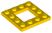 Plate, Modified 4 x 4 with 2 x 2 Open Center, 64799 Yellow N