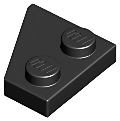Деталь LEGO  Lego Wedge, Plate 2 x 2 Right 24307 Black U