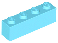 Кирпич LEGO Brick 1 x 4 3010 (6146) Medium Azure N