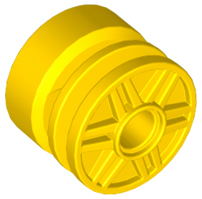 Wheel 18mm D. x 14mm with Pin Hole, Fake Bolts and Shallow Spokes, 55981 Yellow N