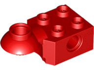 Technic, Brick Modified 2 x 2 with Pin Hole and Rotation Joint Ball Half Horizontal, 48170 Red N