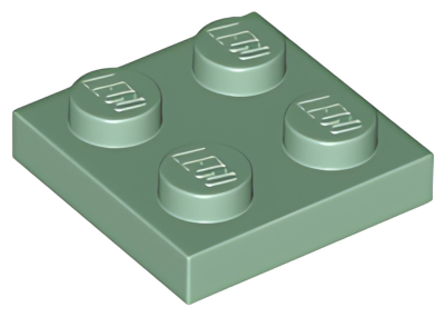 Деталь LEGO Plate 2 x 2 3022 (94148) Sand Green U