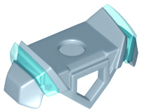 Minifigure Armor Breastplate with Pentagonal Cutout on Front and 2 Studs on Back, Angular Shoulders with Molded Trans-Light Blue Ridges Pattern, 28350pb03 Sand Blue U