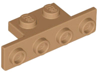 Скоба Lego Bracket 1 x 2 - 1 x 4 with Rounded Corners at the Bottom 28802 Medium Nougat U