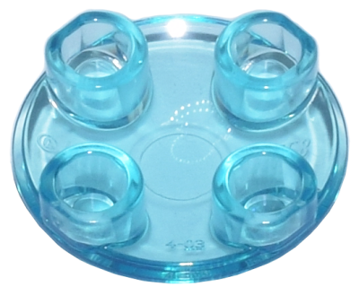 Plate, Round 2 x 2 with Rounded Bottom (Boat Stud), 2654 Trans-Light Blue N