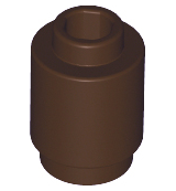 Brick, Round 1 x 1, 3062 Dark Brown N