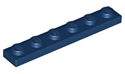 Деталь LEGO Plate 1 x 6 3666 Dark Blue U