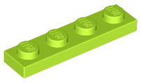 Plate 1 x 4, 3710 Lime N