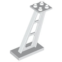 Support 2 x 4 x 5 Stanchion Inclined, 5mm Wide Posts, 4476b White N