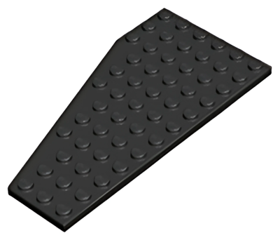 Деталь LEGO Wedge, Plate 12 x 6 Right 30356 Black U