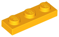 Plate 1 x 3, 3623 Bright Light Orange N