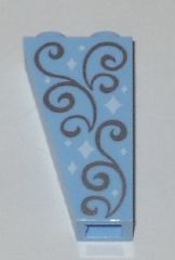 Slope, Inverted 75 2 x 1 x 3 with Stars and Swirls Pattern on Both Sides, 2449pb006 Bright Light Blue U