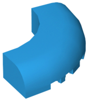 Brick, Round Corner 5 x 5 without Studs, 24599 Dark Azure U