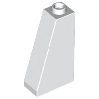 Slope 75 2 x 1 x 3 - Hollow Stud, 4460b White N