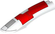 Wedge 10 x 2 x 2 Left with SW The Crimson Firehawk Red and Light Bluish Gray Hull Plates with Black Outlines Pattern, 77180pb02 White N