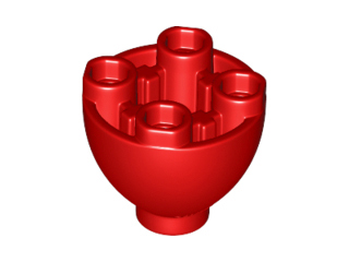 Brick, Round 2 x 2 Dome Bottom with Studs, 24947 Red N