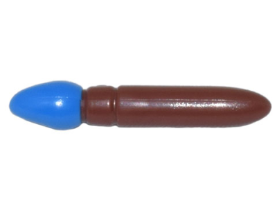 Minifigure, Utensil Paint Brush with Molded Blue Bristles Pattern, 93552pb06 Reddish Brown N