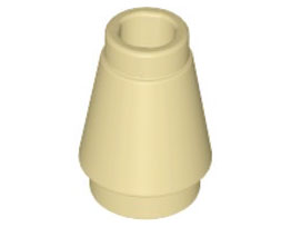 Cone 1 x 1 with Top Groove, 4589b Tan N
