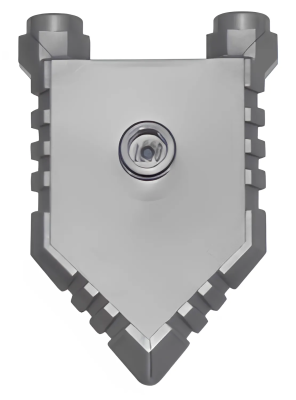 Деталь LEGO Щит Lego Minifigure, Shield Pentagonal with Grooved Edges 22408 Flat Silver U
