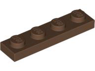Plate 1 x 4, 3710 Brown U