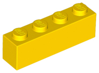 Кирпич LEGO Brick 1 x 4 3010 (6146) Yellow N