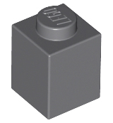 Brick 1 x 1, 3005 Dark Bluish Gray U
