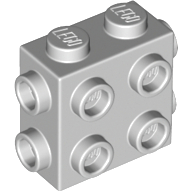 Brick, Modified 1 x 2 x 1 2/3 with Studs on Side and Ends, 67329 Light Bluish Gray N