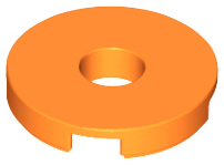 Tile, Round 2 x 2 with Hole, 15535 Orange U
