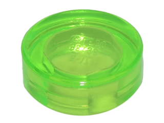 Tile, Round 1 x 1, 98138 Trans-Bright Green N