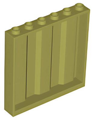Деталь LEGO Panel 1 x 6 x 5 with Corrugated Profile 23405 Olive Green U
