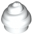 Plate, Round 1 x 1 with Horizontal Swirl / Twist, 53119 White N