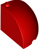 Деталь LEGO Lego 49612 Brick, Round Corner 4 x 4 x 2 2/3 Dome Top Red 6300360 N