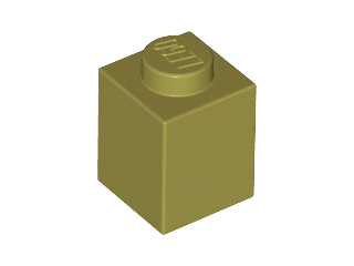 Brick 1 x 1, 3005 Olive Green U