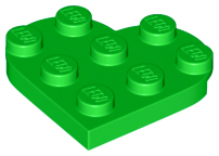 Plate, Round 3 x 3 Heart, 39613 Bright Green N