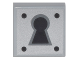 Tile 1 x 1 with Black Keyhole and 4 Dots on Silver Background Pattern, 3070pb081