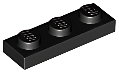 Деталь LEGO Plate 1 x 3 3623 Black U