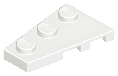 Деталь LEGO Wedge, Plate 3 x 2 Left 43723 White U