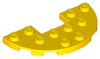 Plate, Round Half 3 x 6 with 1 x 2 Cutout, 18646 Yellow N