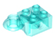 Technic, Brick Modified 2 x 2 with Pin Hole and Rotation Joint Ball Half Horizontal, 48170 Trans-Light Blue N