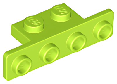 Деталь Lego Скоба Bracket 1 x 2 - 1 x 4 with Rounded Corners 2436b (10201) Lime U