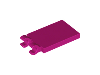 Tile, Modified 2 x 3 with 2 Open O Clips, 30350b Magenta U