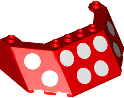 Деталь Lego 62576pb06 Windscreen 5 x 8 x 2 with White Polka Dots Red N