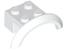 Vehicle, Mudguard 4 x 2 1/2 x 1 with Arch Round, 98282 White U