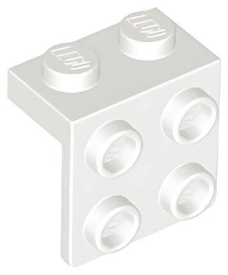 Деталь LEGO Bracket 1 x 2 - 2 x 2 44728 (21712, 86644, 92411) White U